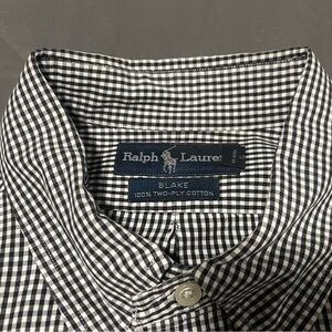 Ralph Lauren Men's Black and White Gingham Shirt